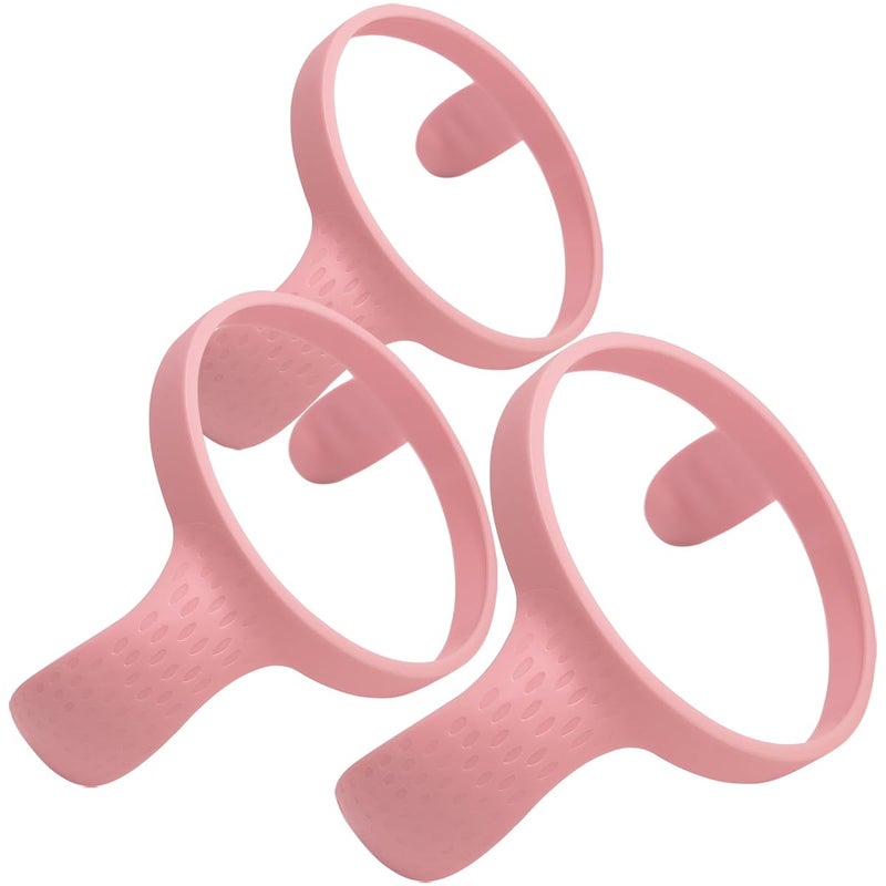 ROMIRUS مقابض زجاجات سهلة الإمساك متوافقة مع زجاجة تغذية الأطفال كوموتومو، وردي، 3 عبوات - Image 1